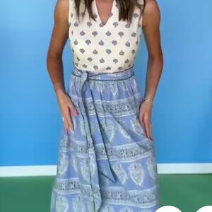 Elegant Blue Patterned Dress- NWT